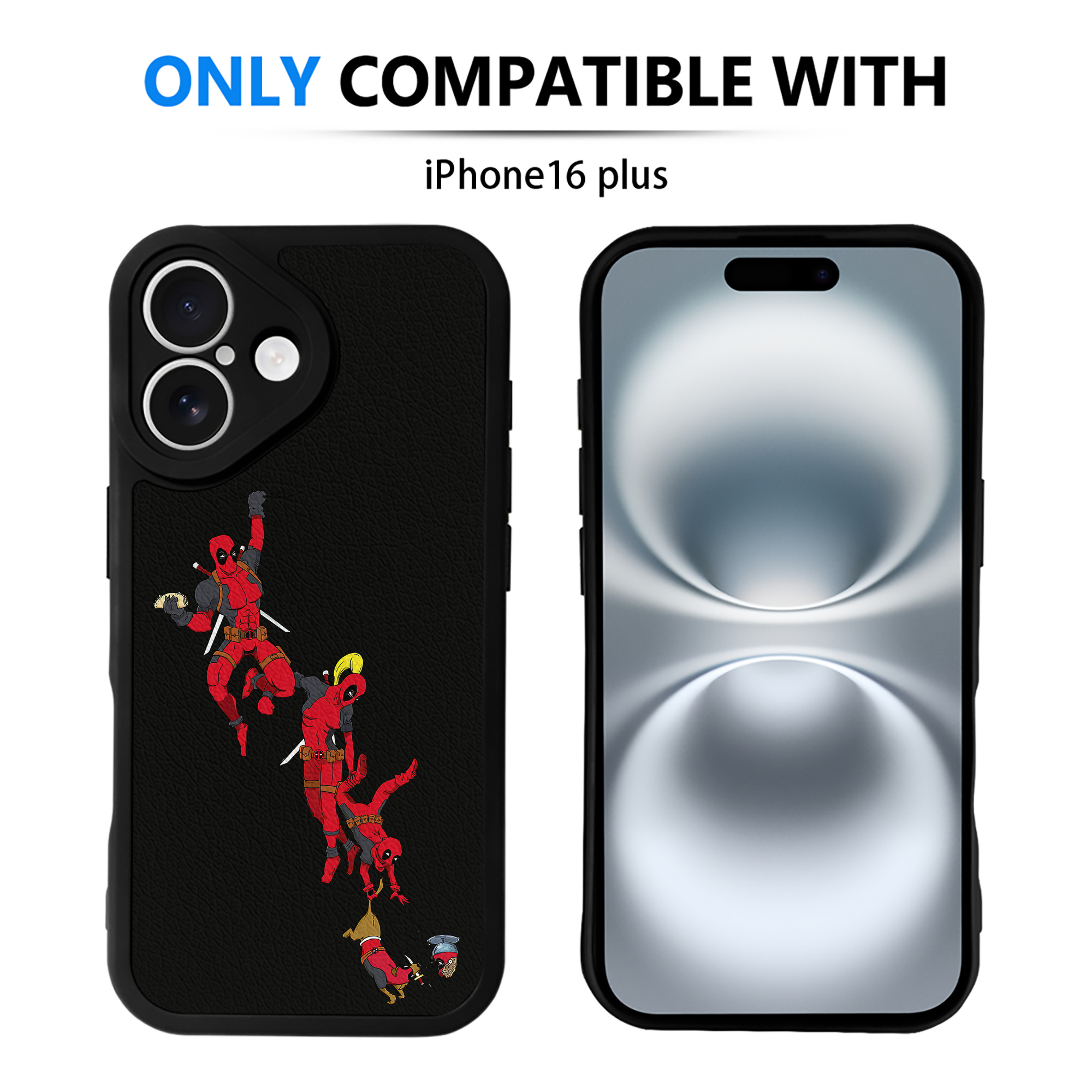 （画像用） Deadpool デッドプール 【iPhone 16シリーズ対応】シリコンスマホケース（レザー調） 材質：シリコン